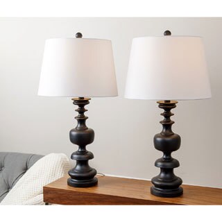 ABBYSON LIVING Alexis Black Spiral Table Lamp (Set of 2)