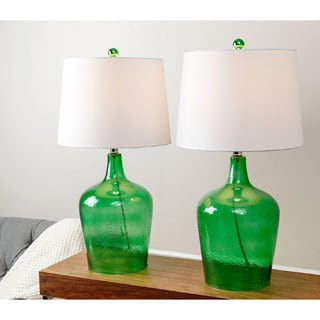 ABBYSON LIVING Azure Jade Glass Table Lamp (Set of 2)