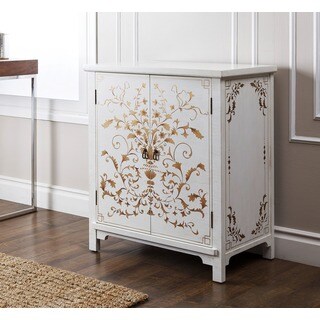 ABBYSON LIVING Antique Shanxi Hand-painted White Side Cabinet