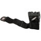 Black Leather Work Out/ Weight Lifting Fingerless Gloves with Strap