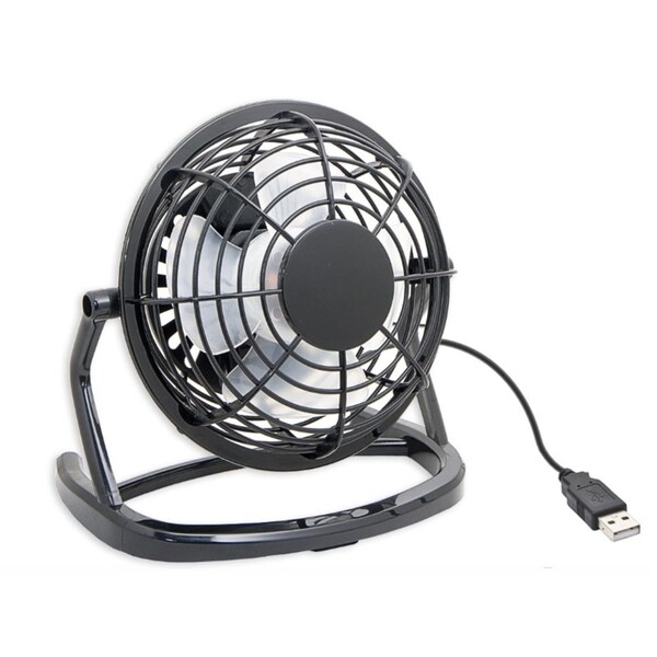 Syba Black Compact USB Desk Fan USB Powered with On/Off Switch