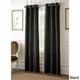 Faux Silk 84-inch Blackout Curtain Panel Pair in Black (As Is Item)