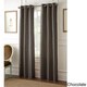 Faux Silk 84-inch Blackout Curtain Panel Pair in Black (As Is Item)
