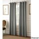 Faux Silk 84-inch Blackout Curtain Panel Pair in Black (As Is Item)