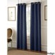 Faux Silk 84-inch Blackout Curtain Panel Pair in Black (As Is Item)