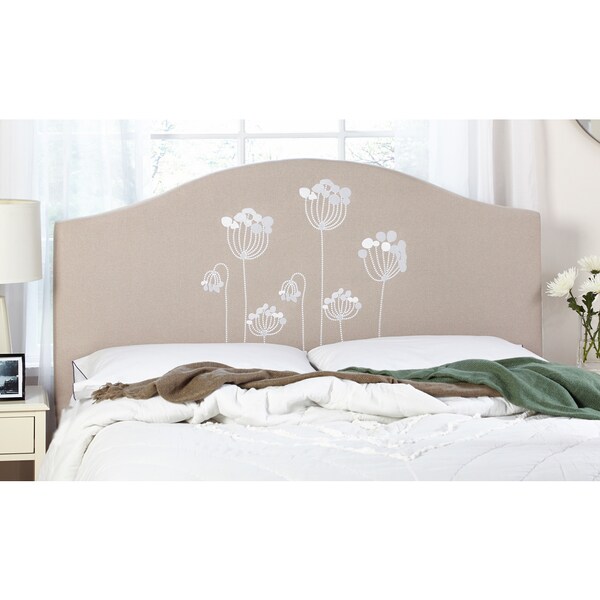 Simple Living Embroidered Floral Upholstered Queen Headboard