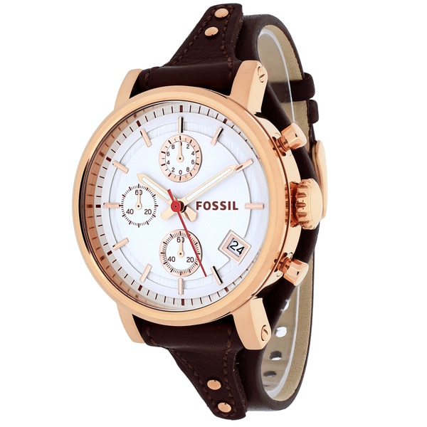 Fossil Women S Es Original Boyfriend Chronograph Leather Watch