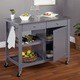 Simple Living Columbus Grey Kitchen Cart with Stainless Steel Top