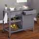 Simple Living Columbus Grey Kitchen Cart with Stainless Steel Top