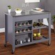 Simple Living Columbus Grey Kitchen Cart with Stainless Steel Top