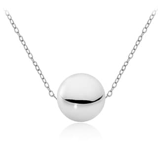 Mondevio Silver 10mm Ball Bead Necklace