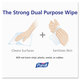 PURELL Premoistened Sanitizing Wipes, Cloth, 5.78" x 7", 100/Canister
