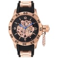 Rougois Rose Gold Men's Automatic Skeleton Naval Diver Black Watch