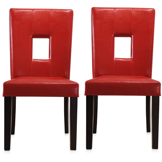 K&B Parson Faux Leather Chair (Set of 2) 16841369 Shopping Great Deals on
