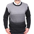Tosani Men's Grey Cable-knit Cotton Sweater