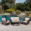 Christopher Knight Home Savona 4-piece Outdoor Wicker Set