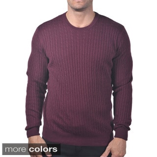 Men's Italian Cashmere and Cabled Silk Sweater
