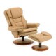 Mac Motion Chairs Bruite Sand Top Grain Leather Chair and Ottoman