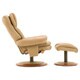 Mac Motion Chairs Bruite Sand Top Grain Leather Chair and Ottoman