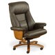 Mandal-E Espresso Top Grain Leather Swivel Office Chair