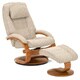 Teatro Tan Linen Swivel Recliner with Ottoman