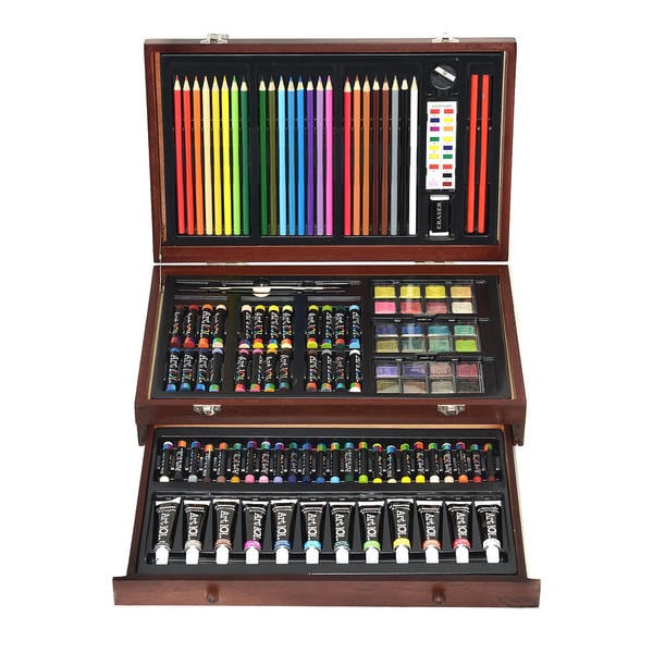 Art 101 119 Piece Wood Box Art Set with 1 Drawer Overstock Shopping
