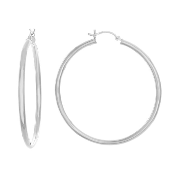 Sterling Essentials Silver 2inch Bold Tube Hoop Earrings 16858621 Shopping