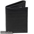 Monogrammed Black Oxford Genuine Leather Tri-fold Wallet
