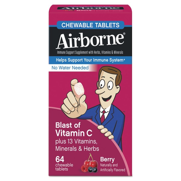 Airborne Immune Support Chewable Tablets Berry 64 Count