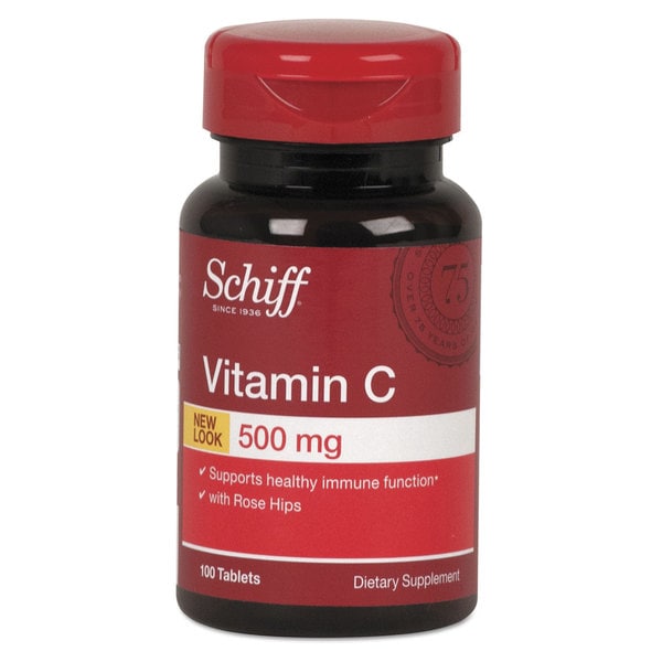 Schiff Vitamin C 500 mg with Rose Hips Tablet 100 Count