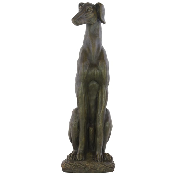 Espresso Brown Fiberstone Sitting Greyhound Dog