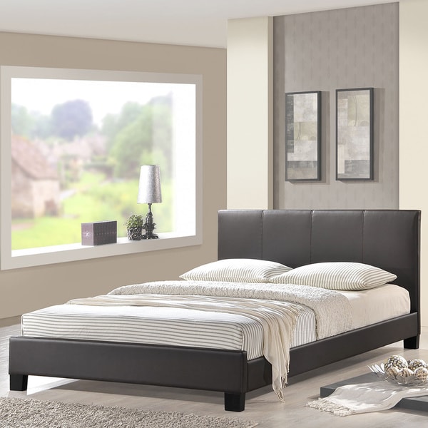 Alex Vinyl Bed Frame in Brown