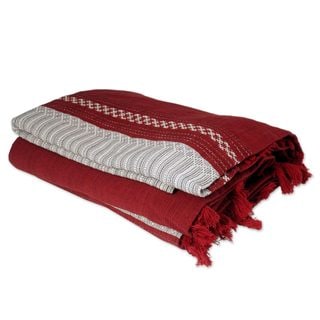 Zapotec Cotton 'Ruby History' Bedspread grand (king) (Mexico)