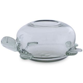Handcrafted Blown Glass 'Desert Turtle' Terrarium (Mexico)