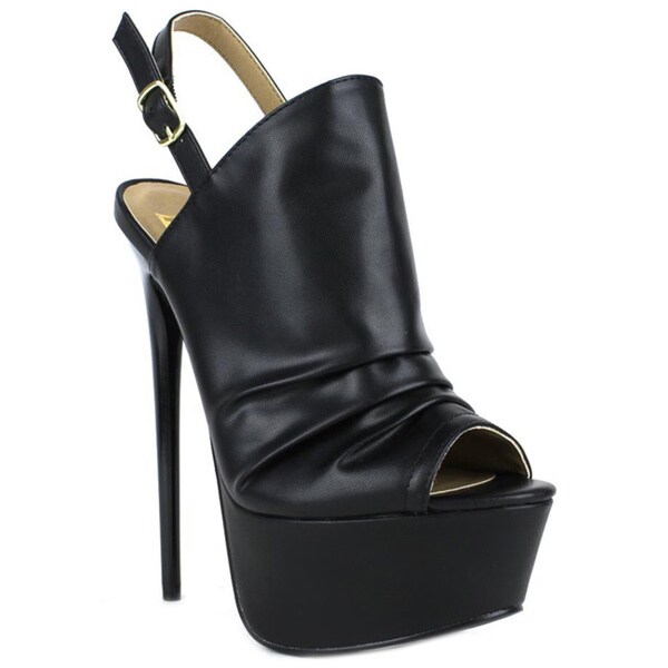 Fahrenheit Women's 'Vicky-21' Peep-toe Slingback Heels