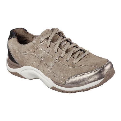 Women's Skechers Relaxed Fit Pedometer Keep Movin Walking Shoe Dark Taupe