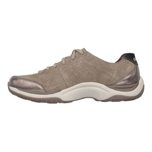 Women's Skechers Relaxed Fit Pedometer Keep Movin Walking Shoe Dark Taupe