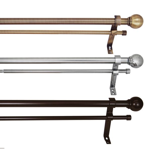 Versailles 1inch Double Telescopic Curtain Rod 16897733 Overstock