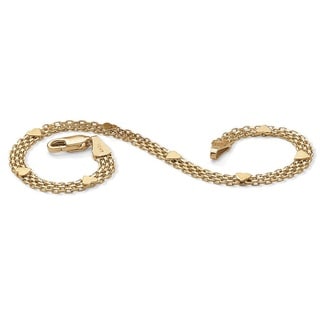 PalmBeach 10k Gold Bismark-Link Heart Bracelet Tailored