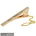 Zodaca Metal Pattern Elegant Tie Clip Bar With Chain For Professionals Business Suit