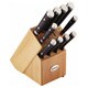 Anolon Cutlery 11-Piece Japanese Stainless Steel Knife Block Set, Black