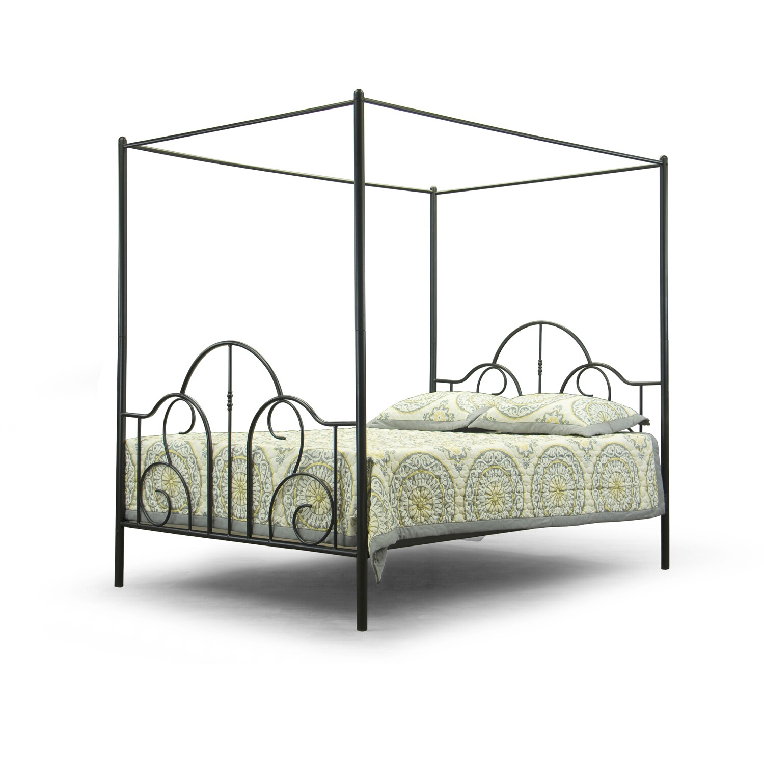 Studio Monticello Metal Contemporary Queen-Size Canopy Bed Frame ...