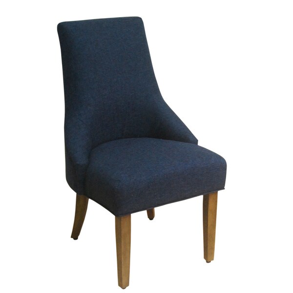 HomePop Navy Textured Woven Solid Wood Accent Chair Set of 2 16914653