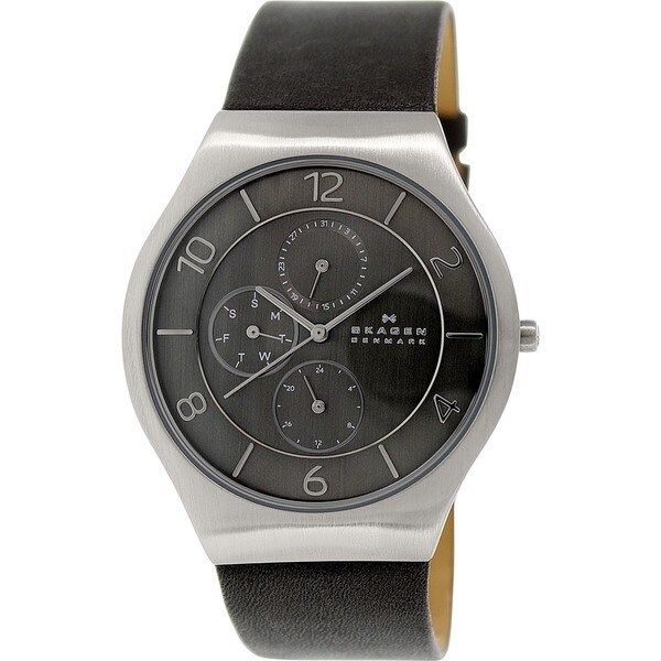 Skagen 'Grenen' Men's Stainless Steel and Leather SKW6116 Watch