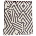 Nakano Knit Charcoal and White Cotton Throw Blanket (India)