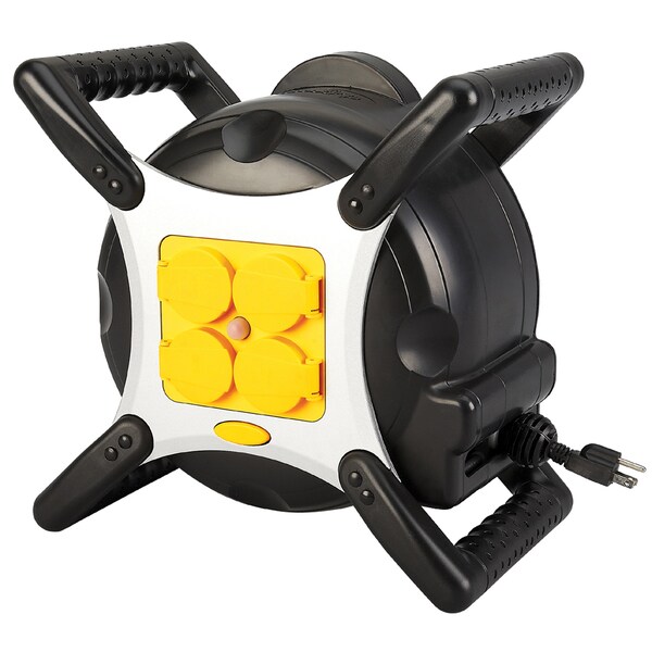 Designcord 52-foot 12/3 AWG Autorewind Extension Cord Reel