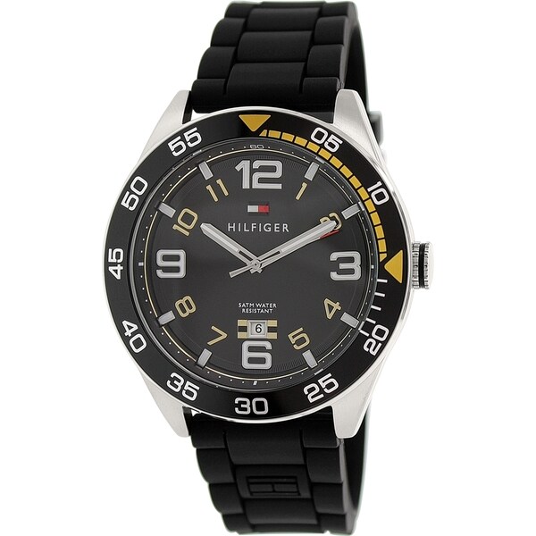 Tommy Hilfiger Men's 1790978 Black Rubber Analog Quartz Watch