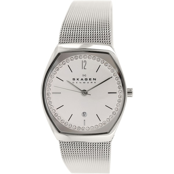 Skagen Women's SKW2049 Asta Diamond Silver Dial Stainless Steel Mesh