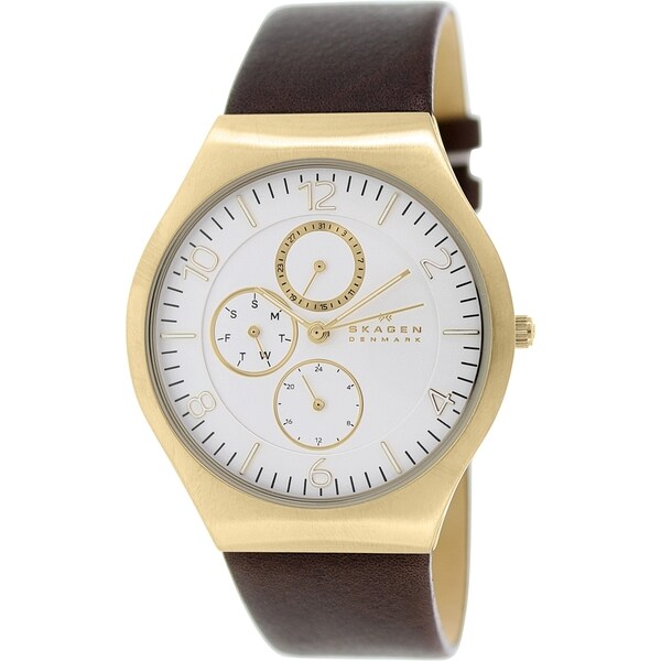 Skagen Men's Grenen SKW6144 Brown Leather Leather Quartz Watch