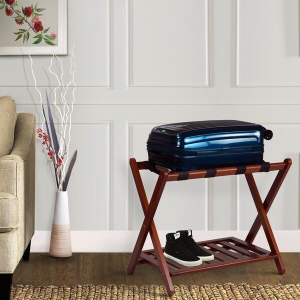 Hotelstyle Luggage Rack with Shelf 16933913 Shopping